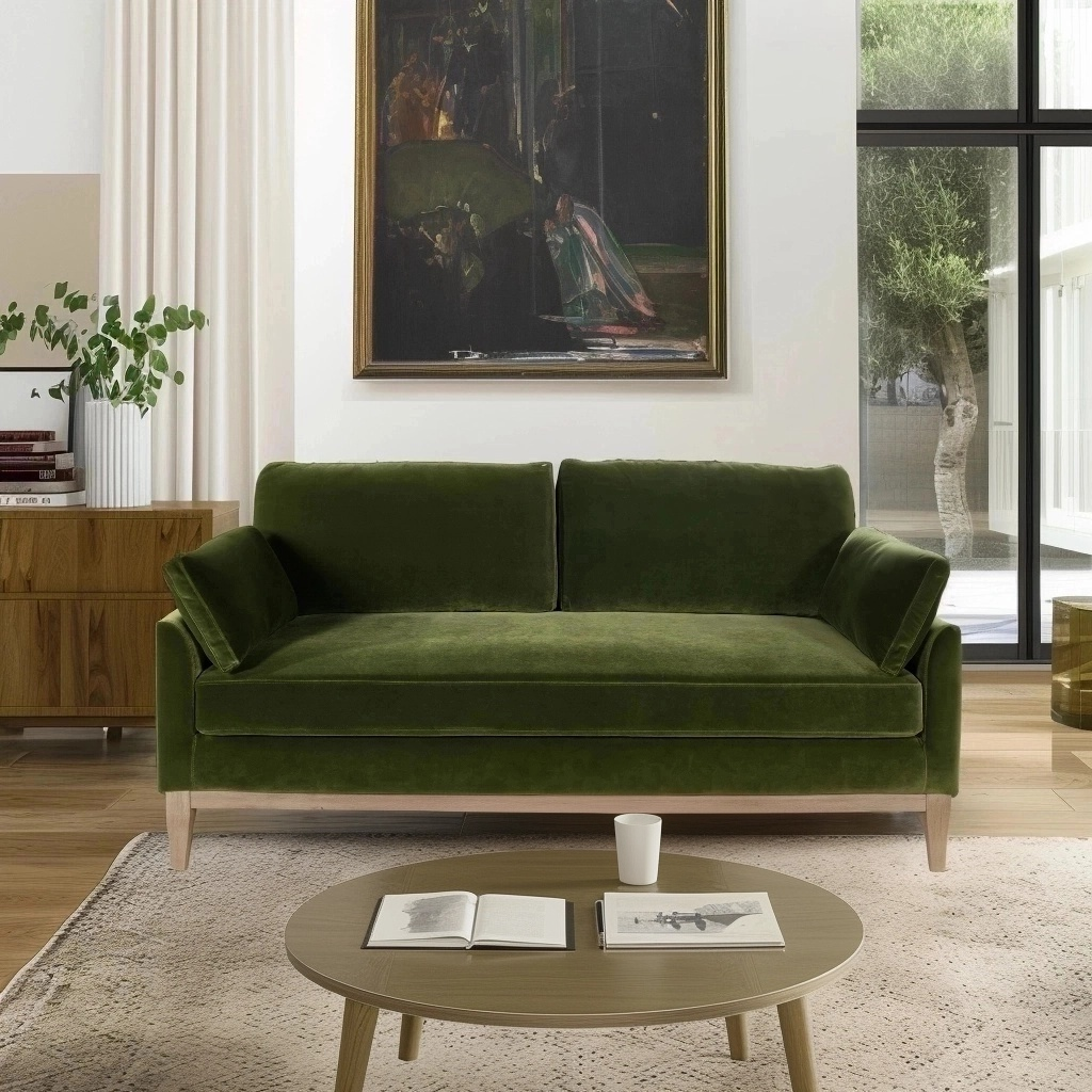 Portland 75.5" Modern Velvet Sofa