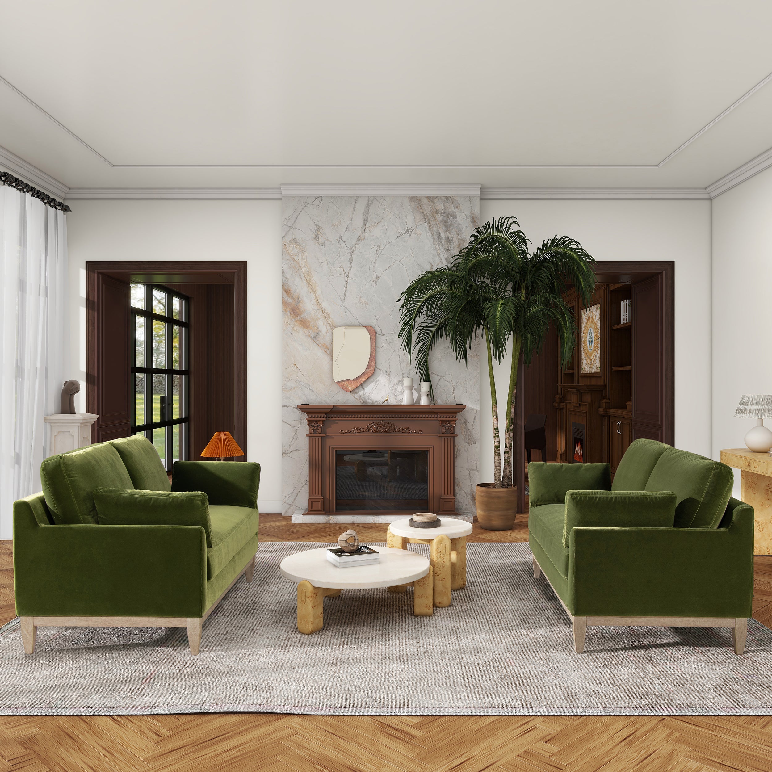 Portland 75.5" Modern Velvet Sofa