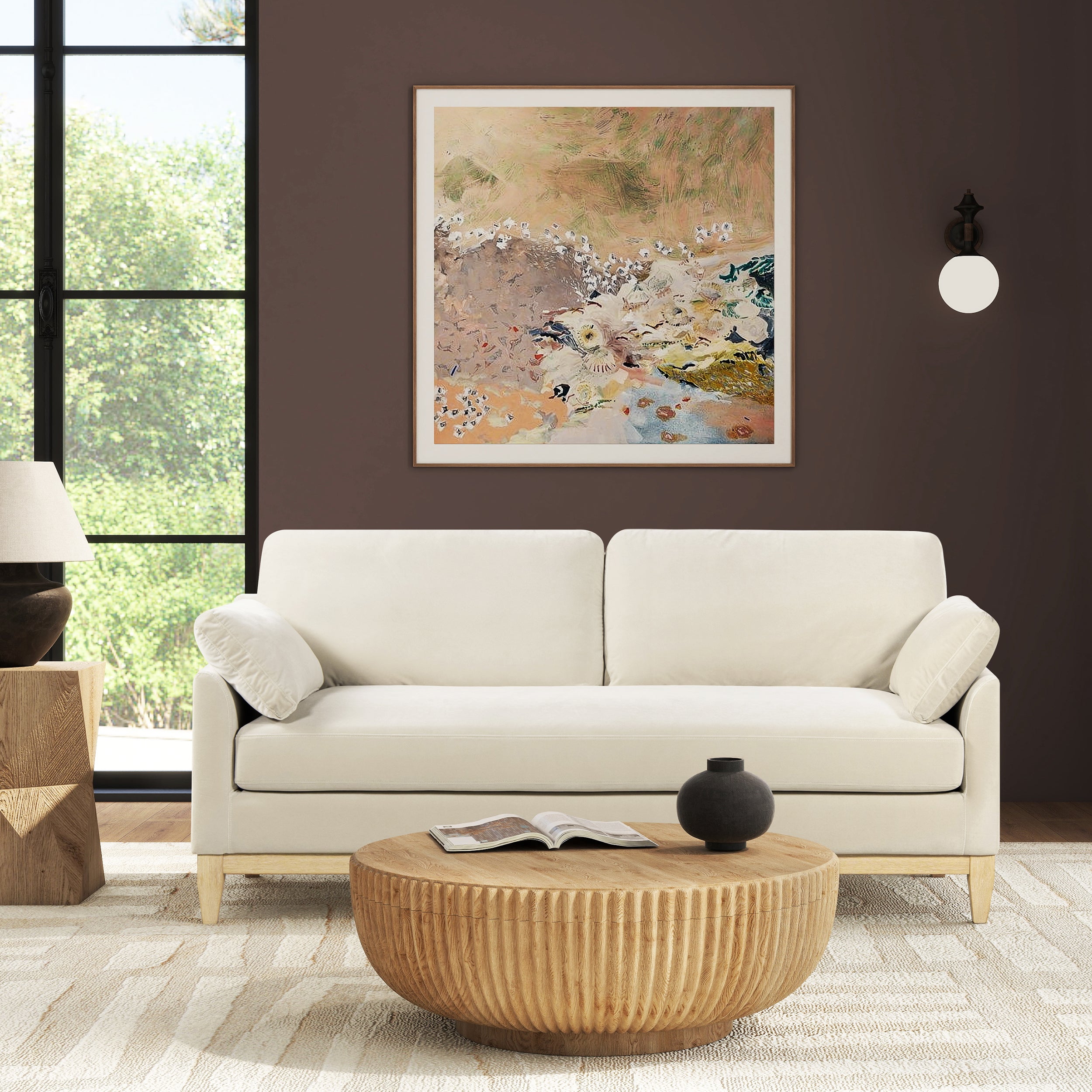 Portland 75.5" Modern Velvet Sofa