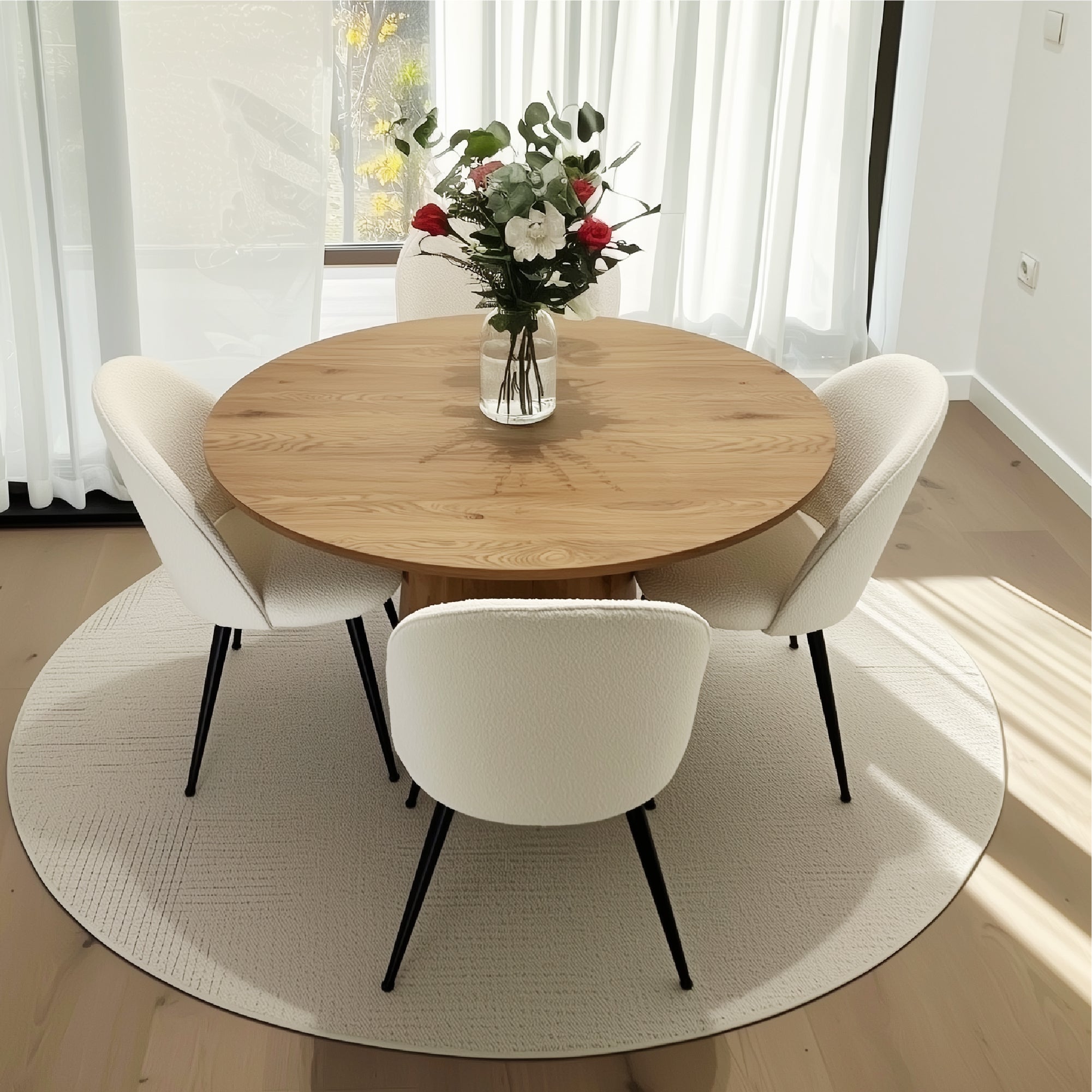 Rhon Modern Boucle Upholstered Dining Chair (Set of 4)