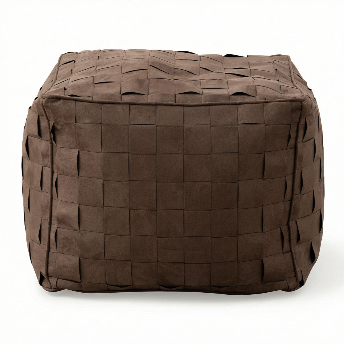 Willa 22" Wide Modern Woven Square Ottoman Pouf