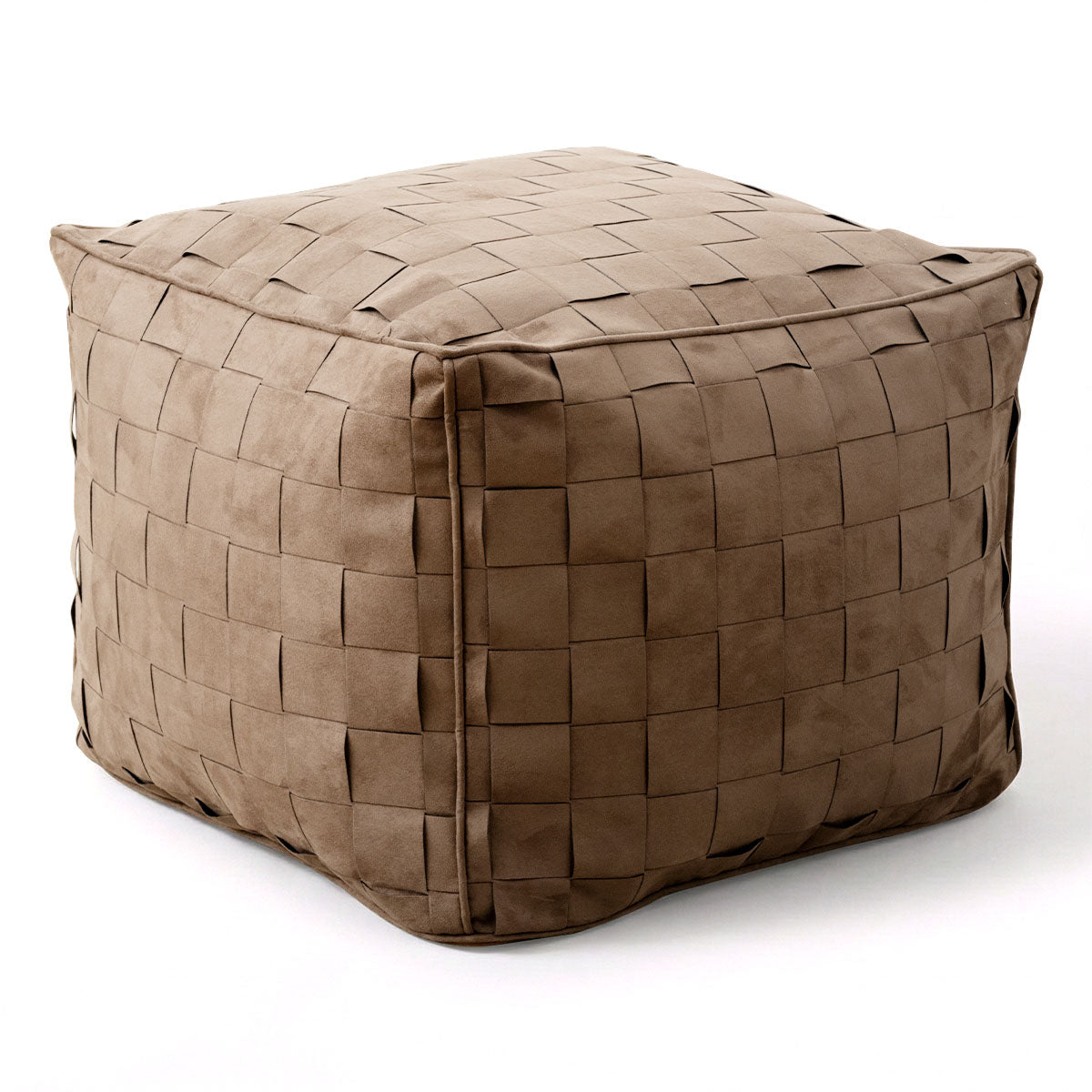 Willa 22" Wide Modern Woven Square Ottoman Pouf