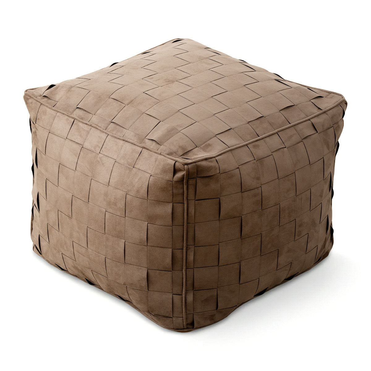 Willa 22" Wide Modern Woven Square Ottoman Pouf
