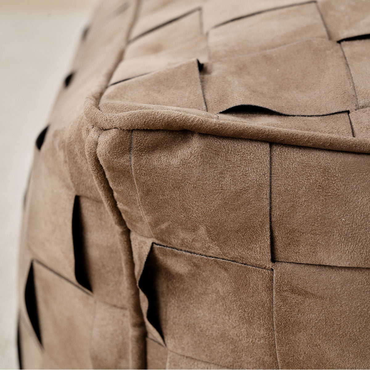 Willa 22" Wide Modern Woven Square Ottoman Pouf