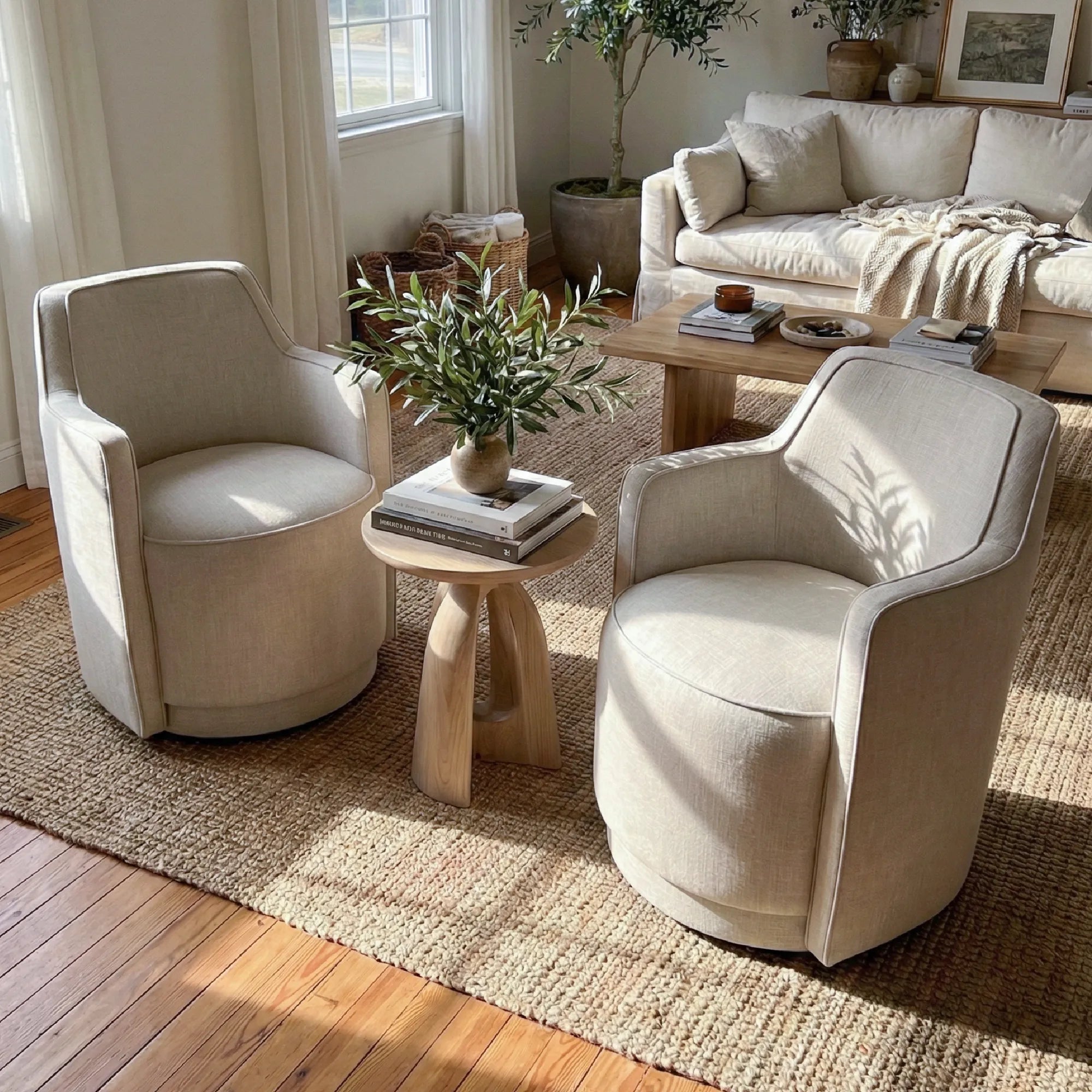 Yisa Modern Swivel Small Barrel Chair (1-Piece)