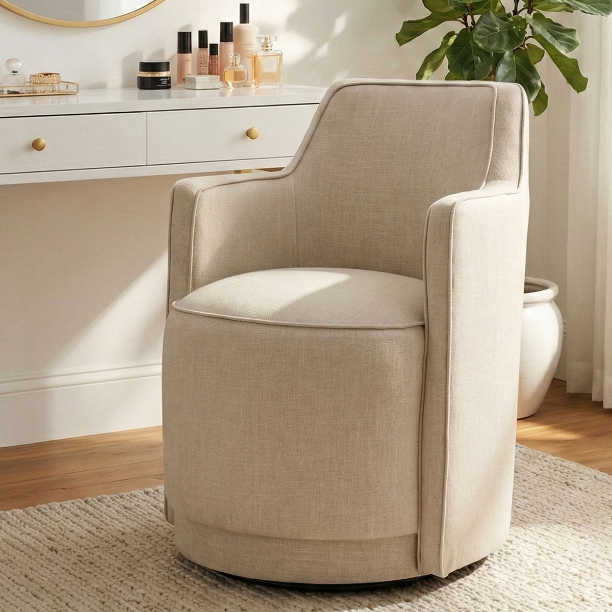 Yisa Modern Swivel Small Barrel Chair (1-Piece)