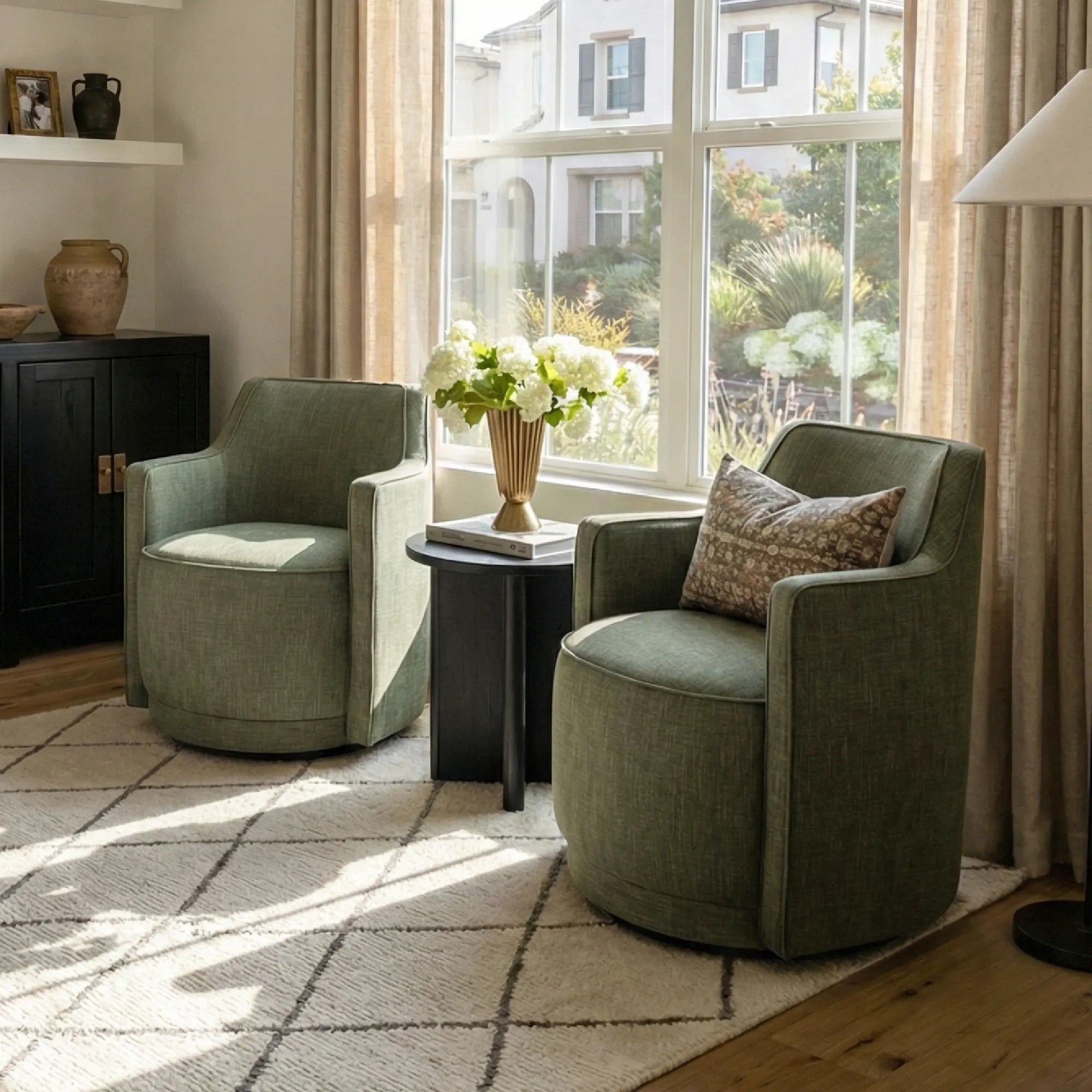 Yisa Modern Swivel Small Barrel Chair (1-Piece)