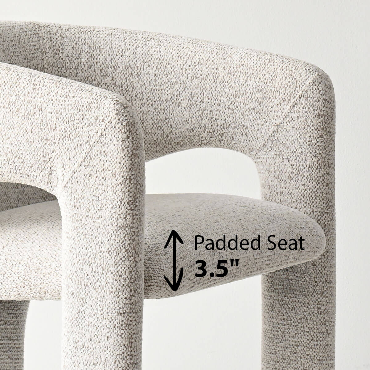 Khloe Modern Chenille Dining Chair with Arms (Set of 2)