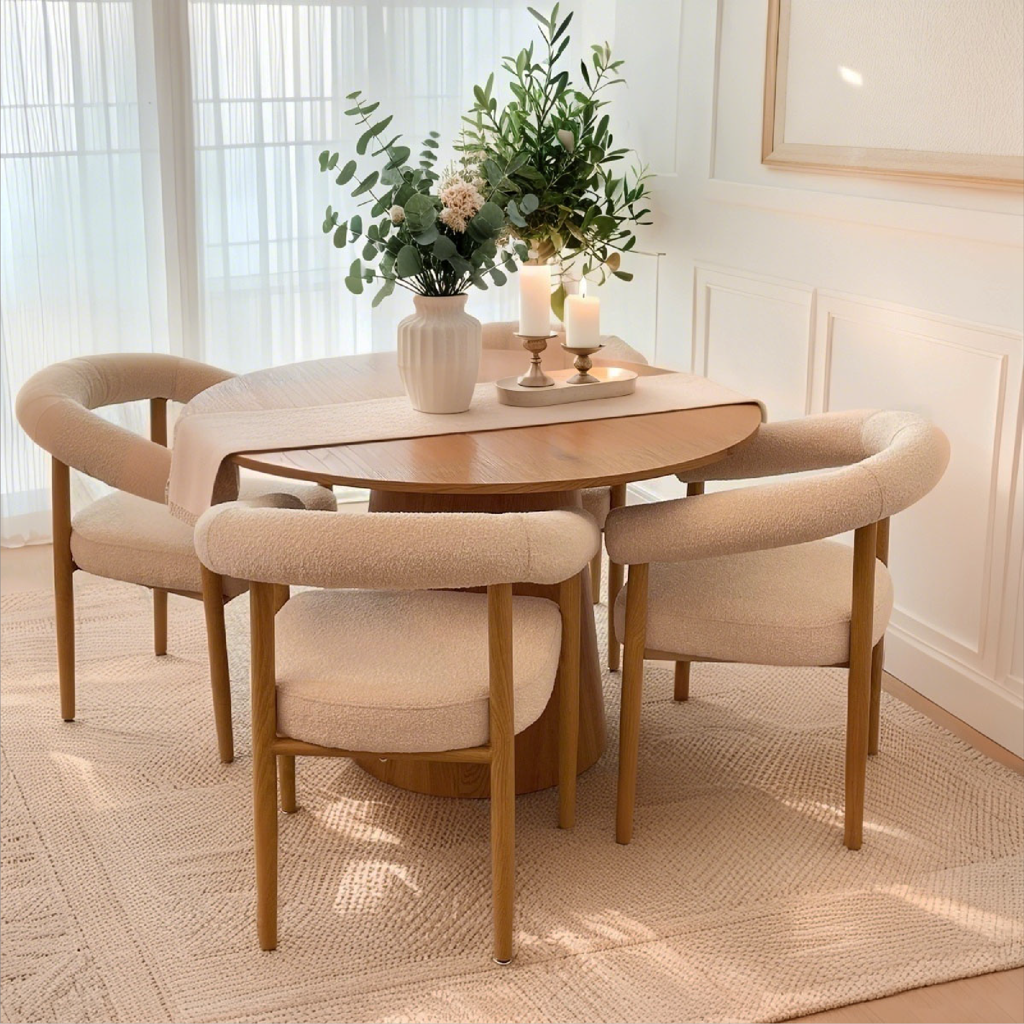 Melbourne Modern Boucle Upholstered Dining Chair (Set of 4)