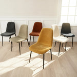 Oslo Modern Chenille Dining Chair with Metal Legs (Set of 4)