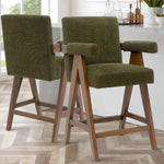 Morgan Upholstered Counter Stool with Arms (1-Piece)